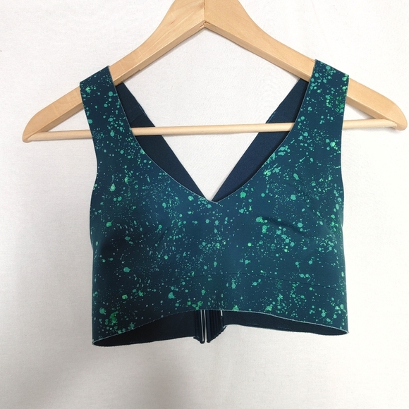 Athleta Reversible Crossover Sport Bra Oceanic Teal Stardust‎ Blue Green Small - Picture 1 of 6